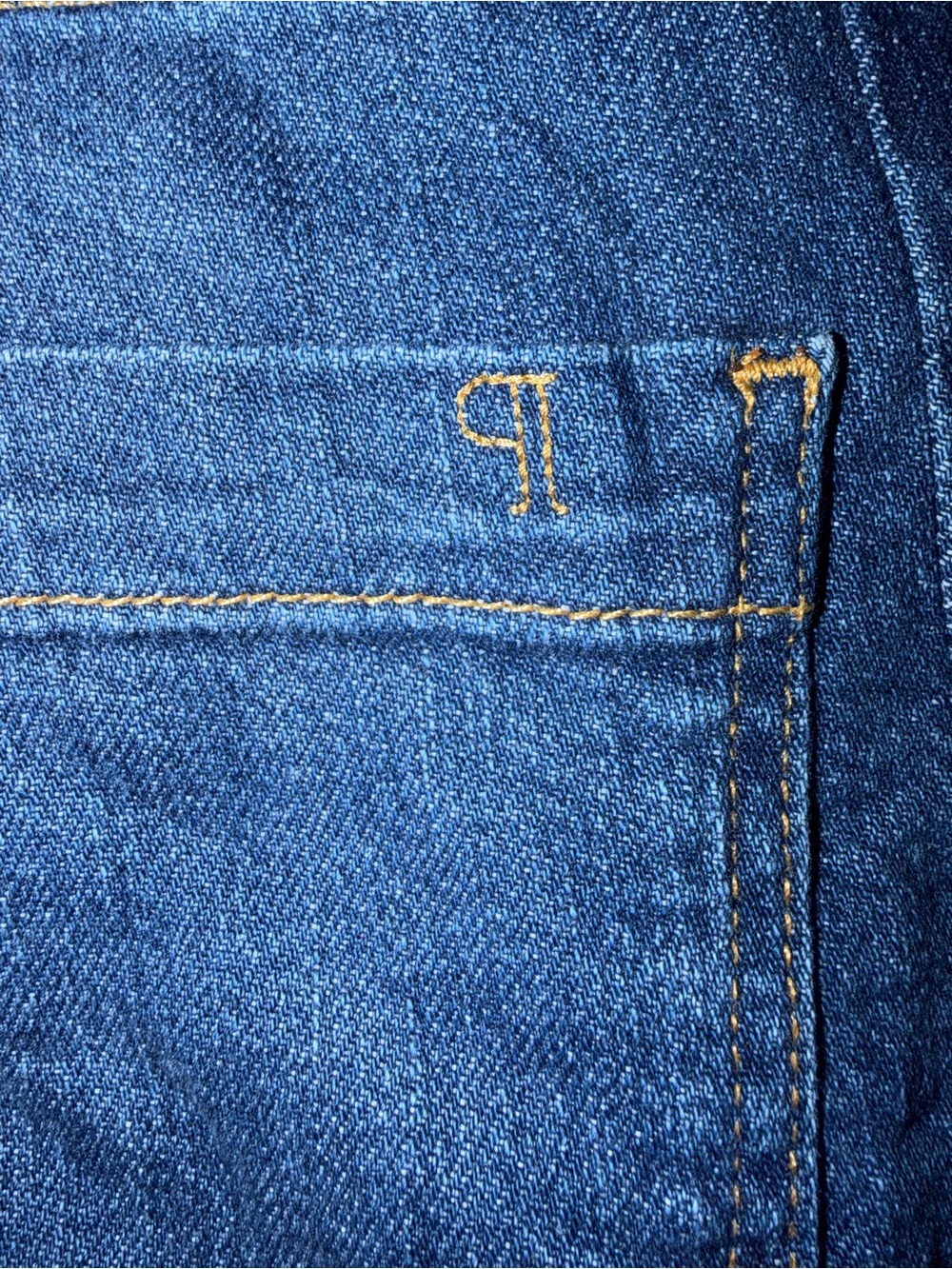 Pilcro Wide-Leg Flare Jeans in Dark Blue - Picture 4 of 7